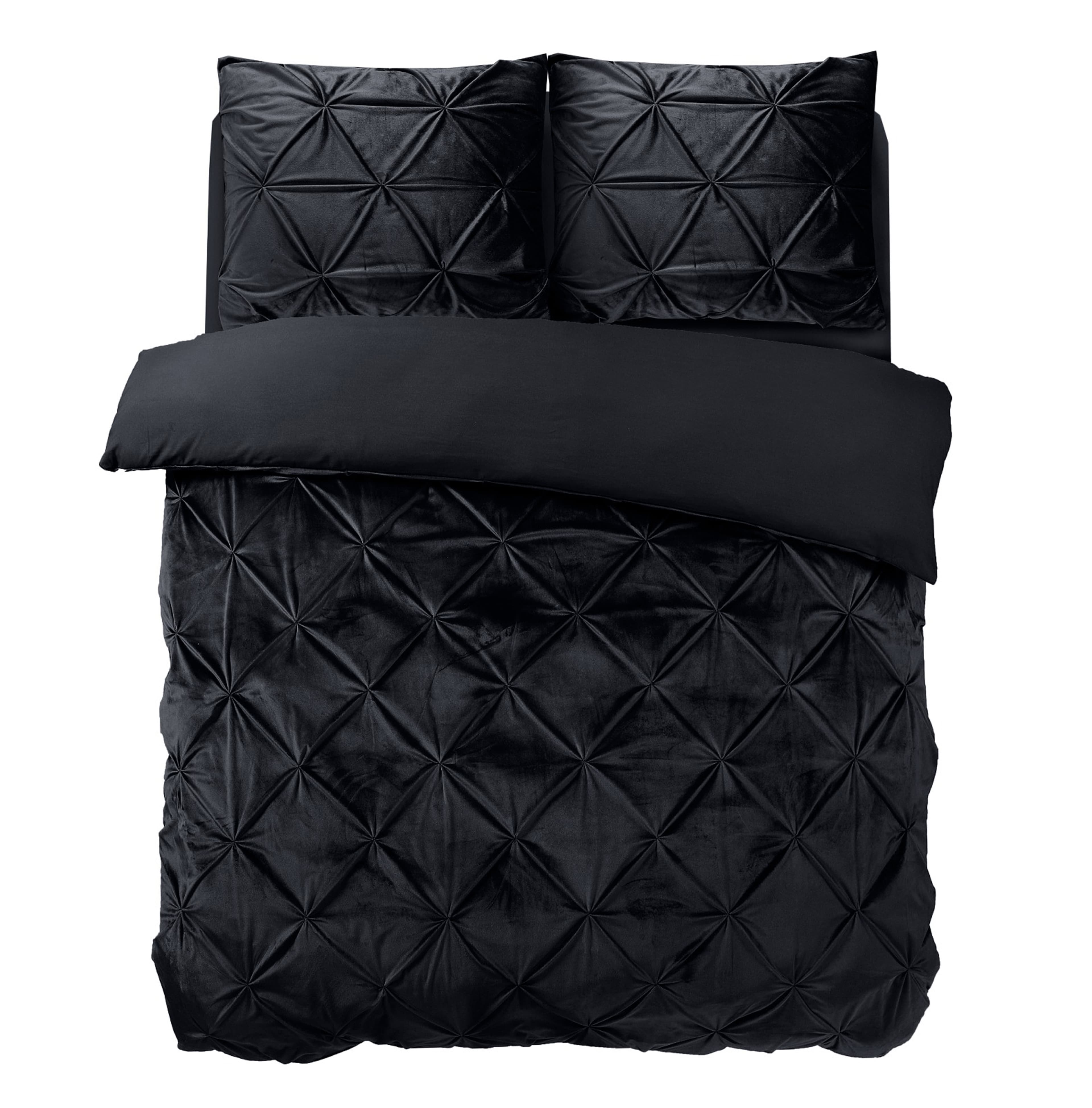Velvet Pintuck Zwart